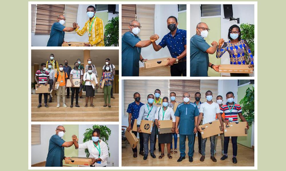 Brilliant but Needy Students in KNUST Receive Laptops through the ‘SONSOL’ Project.