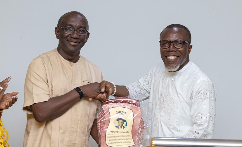 KNUST School of Public Health Honours Outgoing Dean and Staff